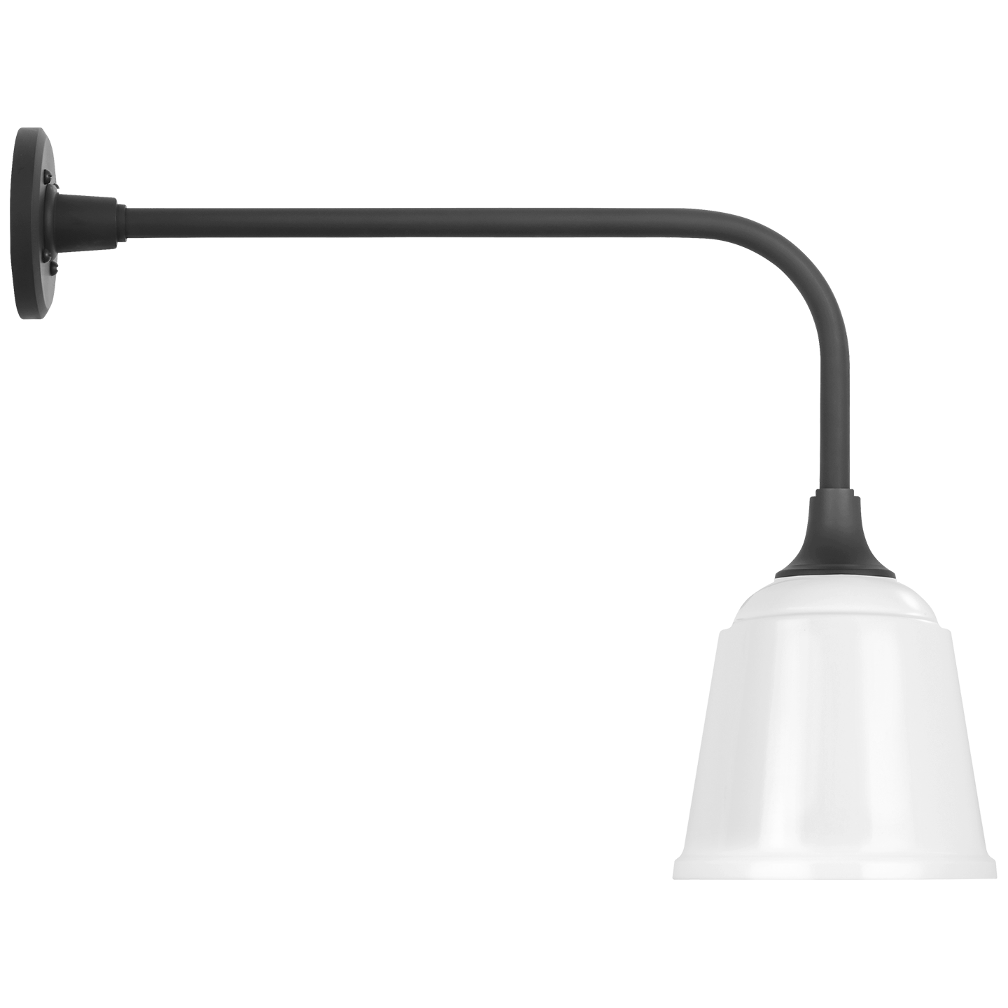 Academy 20" Rex Barn Light | Matte Black | 8 | 8" White Rockhouse Shade