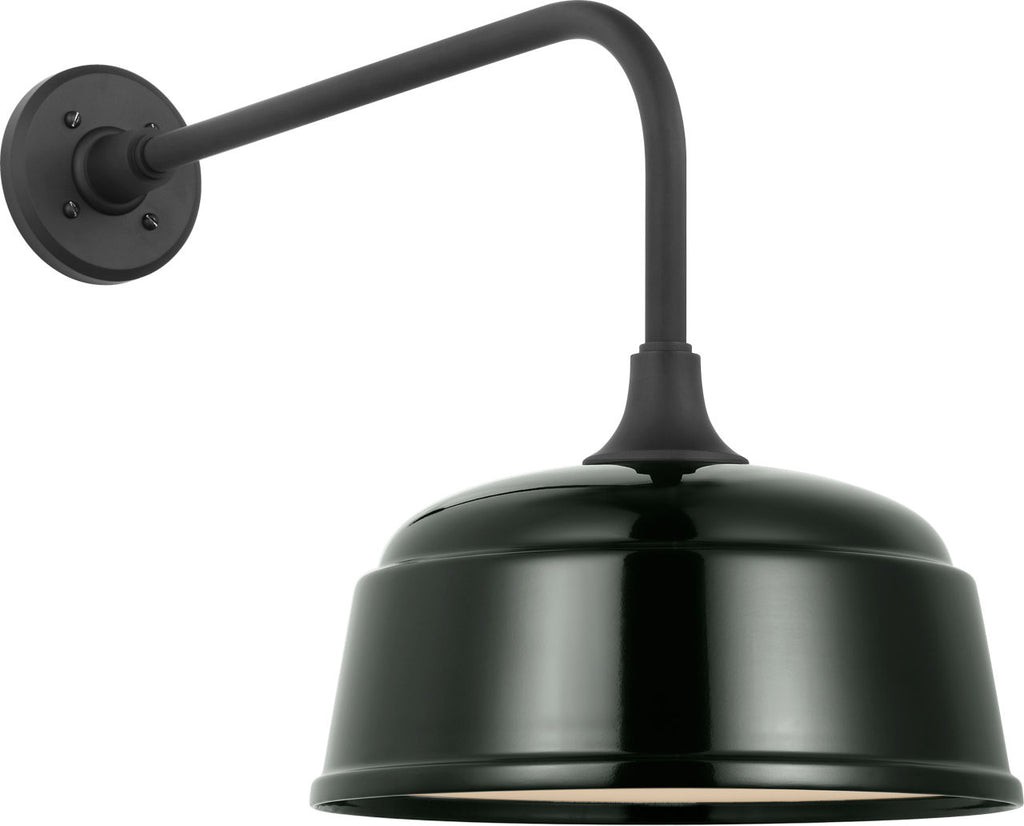 Academy 20" Rex Barn Light | Matte Black | 12.5 | 12.5" Green Rockhouse Shade