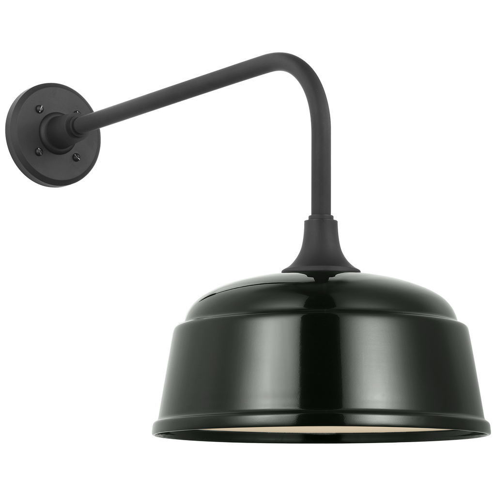 Academy 20" Rex Barn Light | Matte Black | 12.5 | 12.5" Green Rockhouse Shade