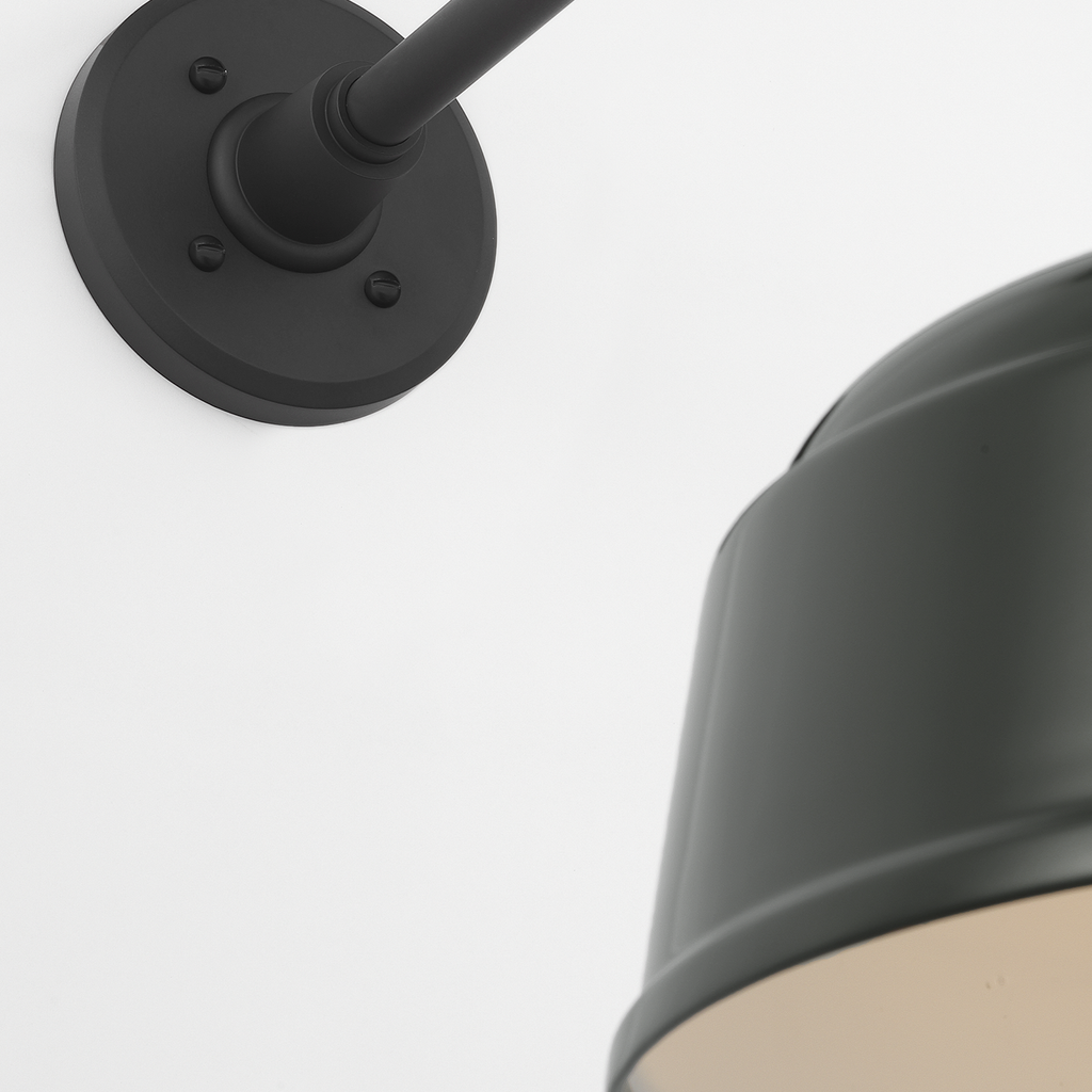 Academy 20" Rex Barn Light | Matte Black | 12.5 | 12.5" Green Rockhouse Shade