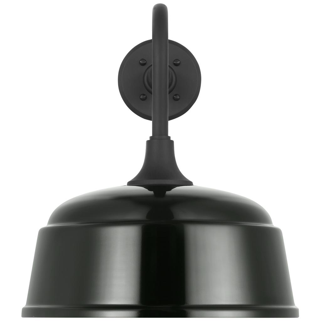 Academy 20" Rex Barn Light | Matte Black | 12.5 | 12.5" Green Rockhouse Shade