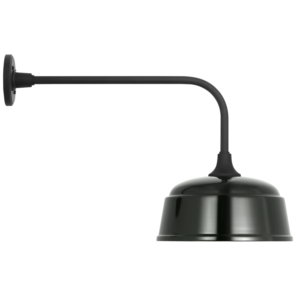 Academy 20" Rex Barn Light | Matte Black | 12.5 | 12.5" Green Rockhouse Shade