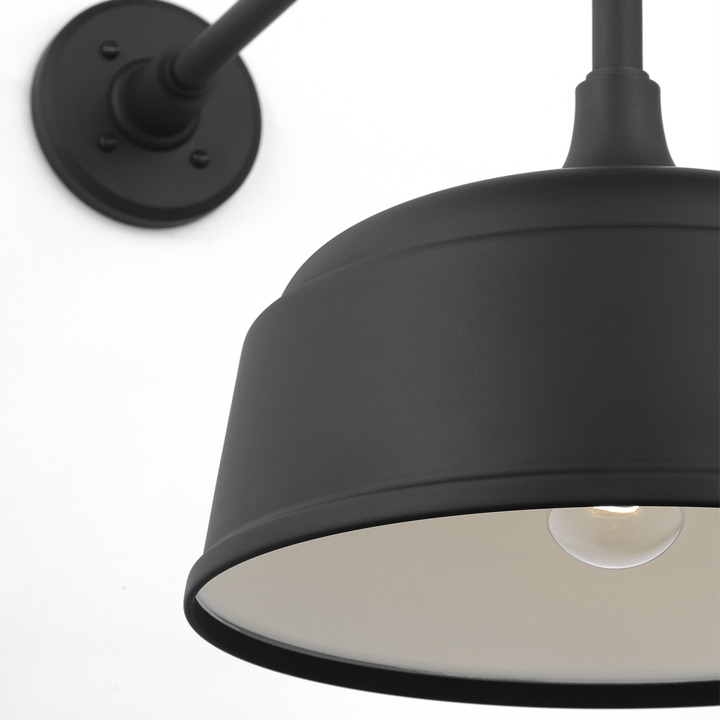 Academy 20" Rex Barn Light | Matte Black | 12.5 | 12.5" Matte Black Rockhouse Shade