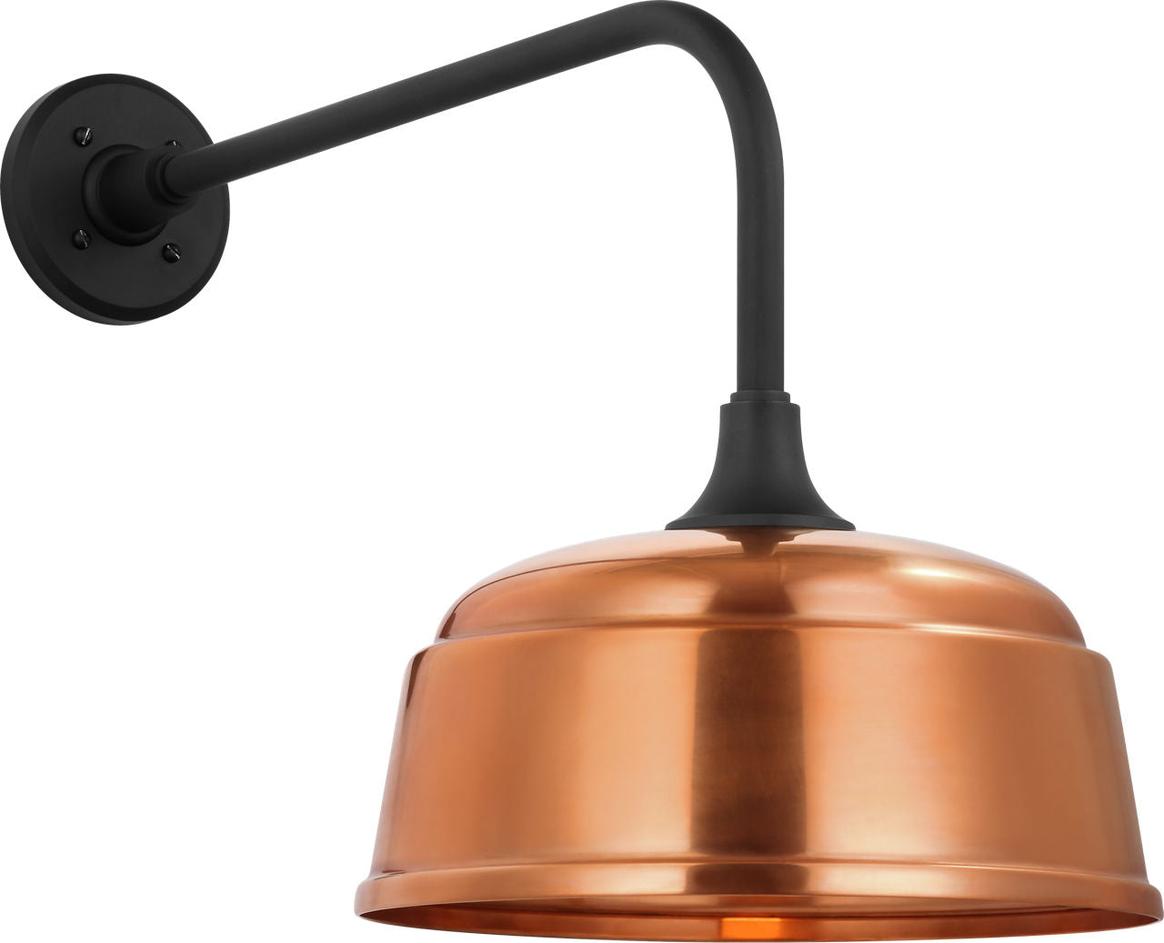 Academy 20" Rex Barn Light | Matte Black | 12.5 | 12.5" Soft Copper Rockhouse Shade