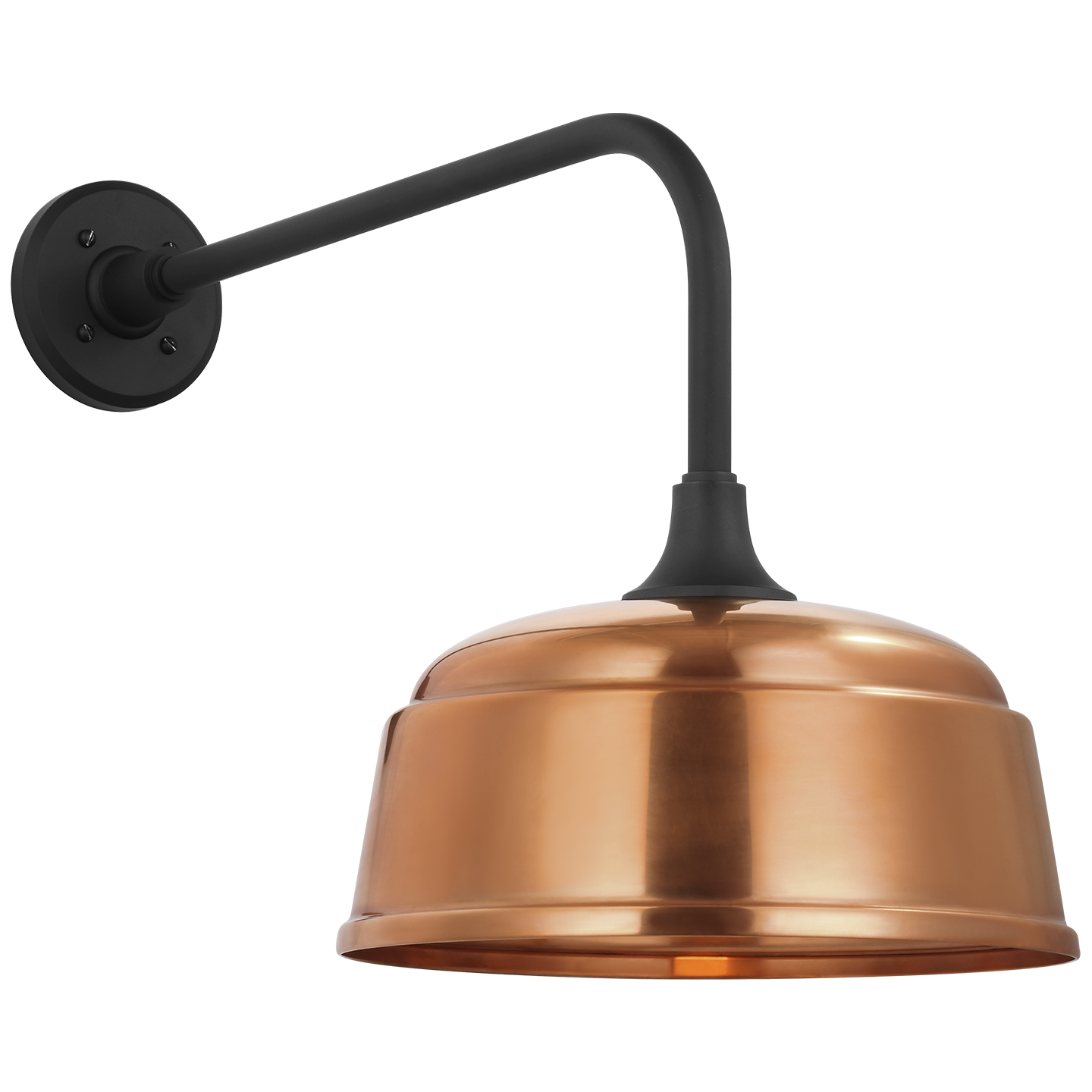 Academy 20" Rex Barn Light | Matte Black | 12.5 | 12.5" Soft Copper Rockhouse Shade