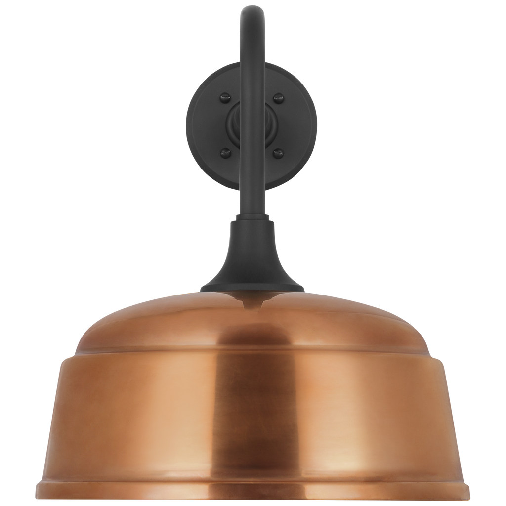 Academy 20" Rex Barn Light | Matte Black | 12.5 | 12.5" Soft Copper Rockhouse Shade
