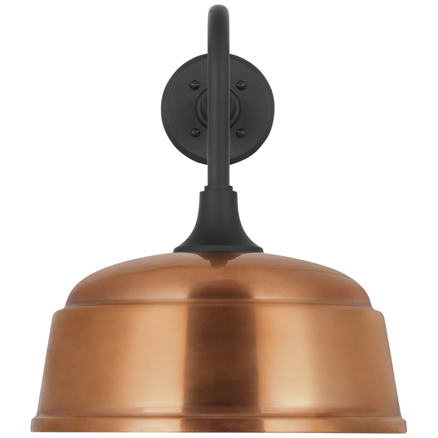 Academy 20" Rex Barn Light | Matte Black | 12.5 | 12.5" Soft Copper Rockhouse Shade