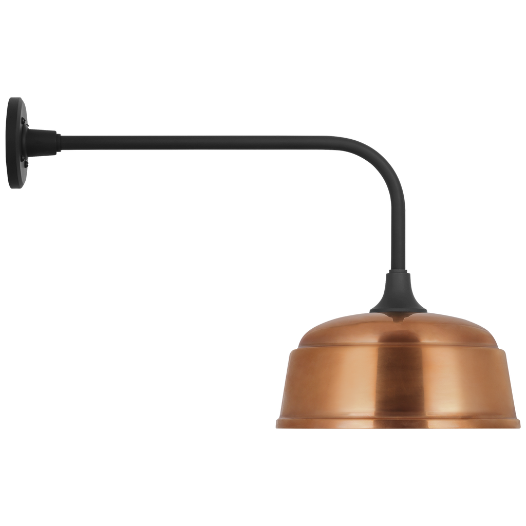 Academy 20" Rex Barn Light | Matte Black | 12.5 | 12.5" Soft Copper Rockhouse Shade