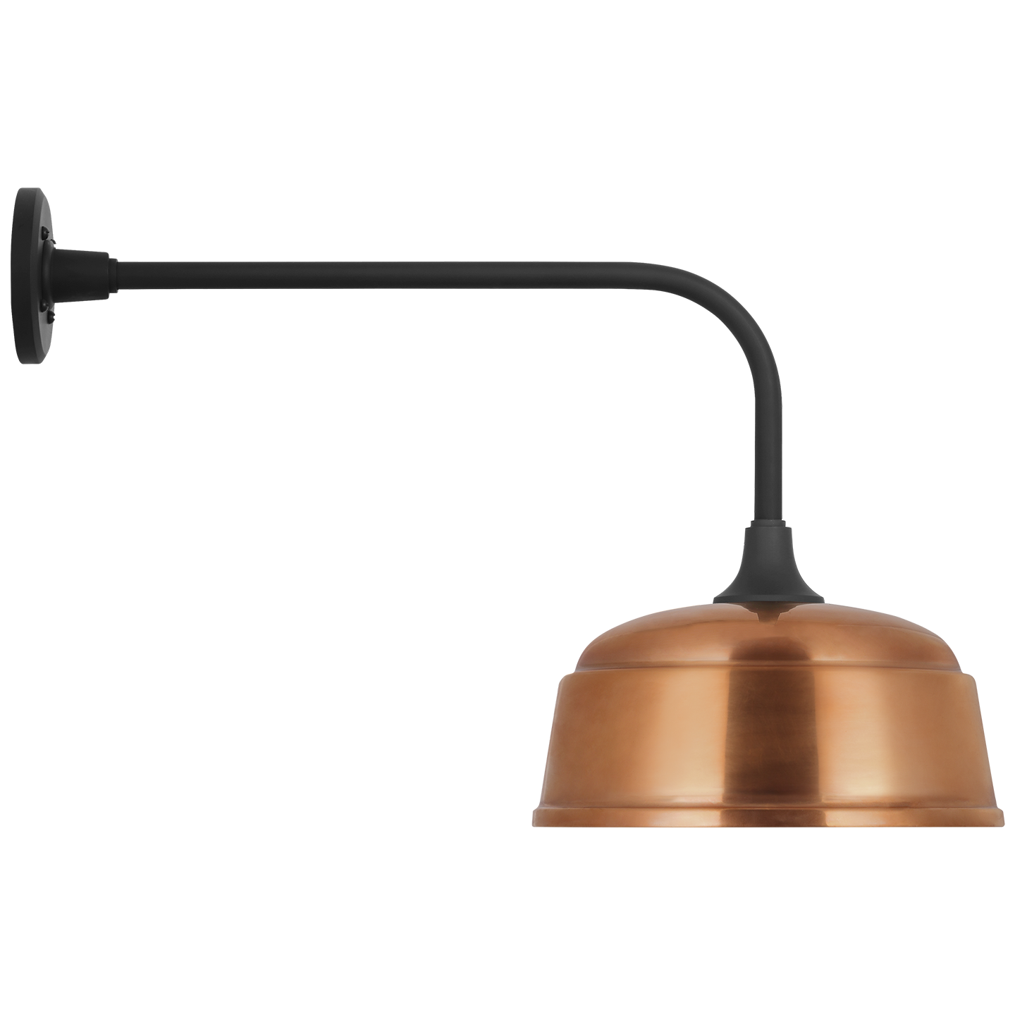 Academy 20" Rex Barn Light | Matte Black | 12.5 | 12.5" Soft Copper Rockhouse Shade