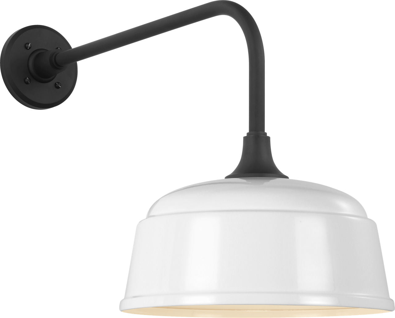 Academy 20" Rex Barn Light | Matte Black | 12.5 | 12.5" White Rockhouse Shade