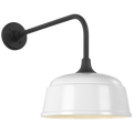 Academy 20" Rex Barn Light | Matte Black | 12.5 | 12.5" White Rockhouse Shade