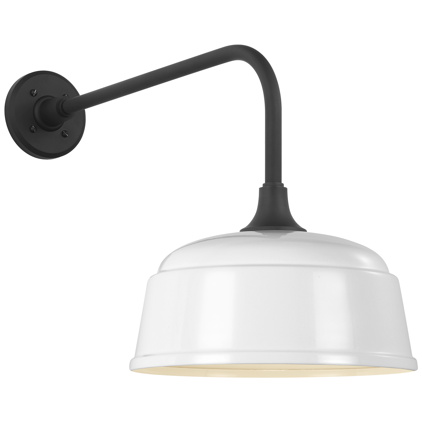 Academy 20" Rex Barn Light | Matte Black | 12.5 | 12.5" White Rockhouse Shade