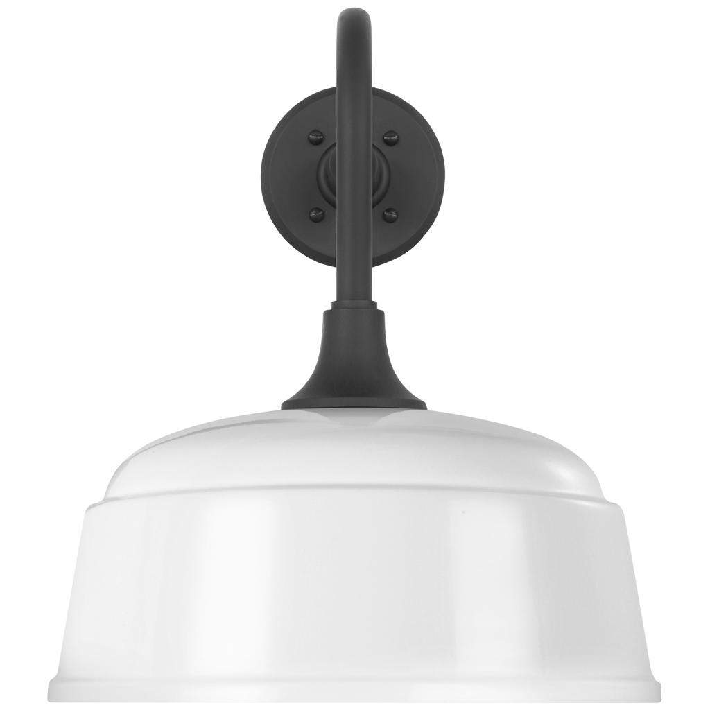 Academy 20" Rex Barn Light | Matte Black | 12.5 | 12.5" White Rockhouse Shade