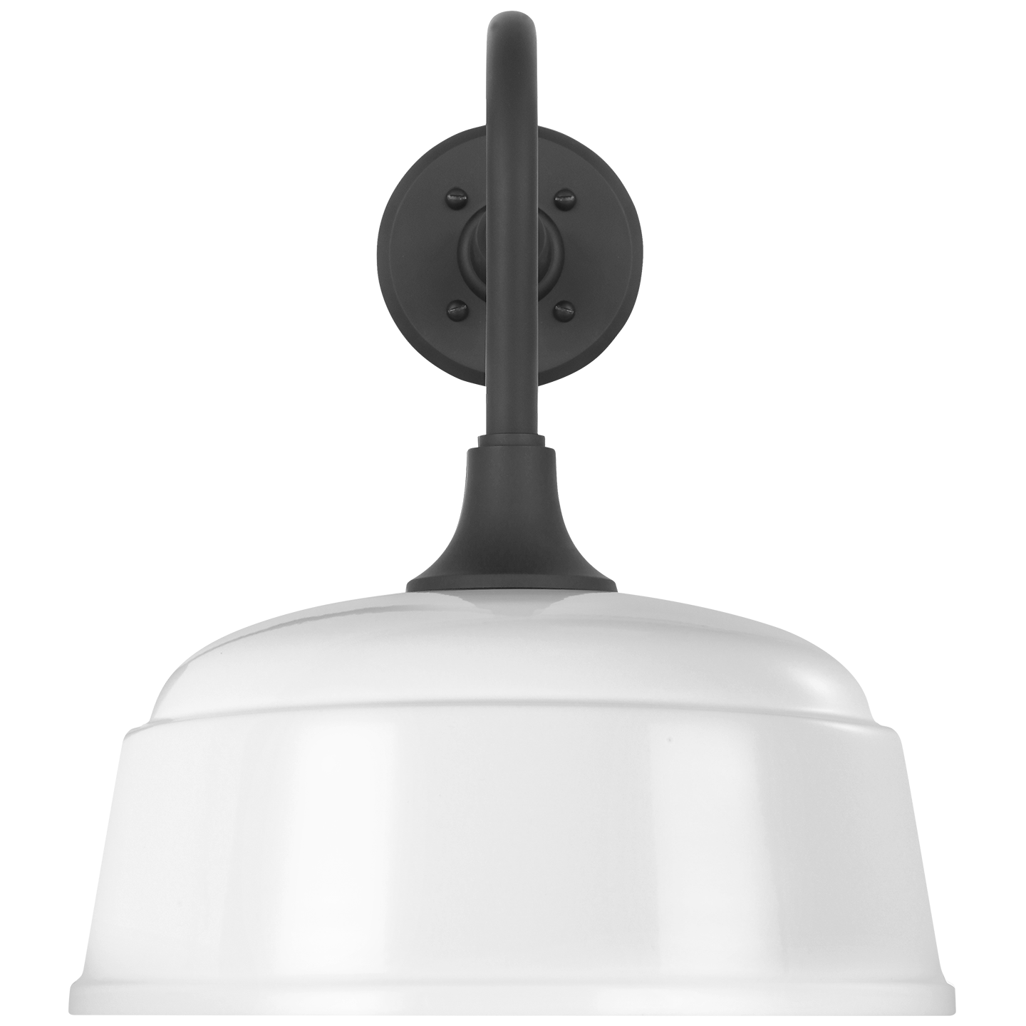 Academy 20" Rex Barn Light | Matte Black | 12.5 | 12.5" White Rockhouse Shade