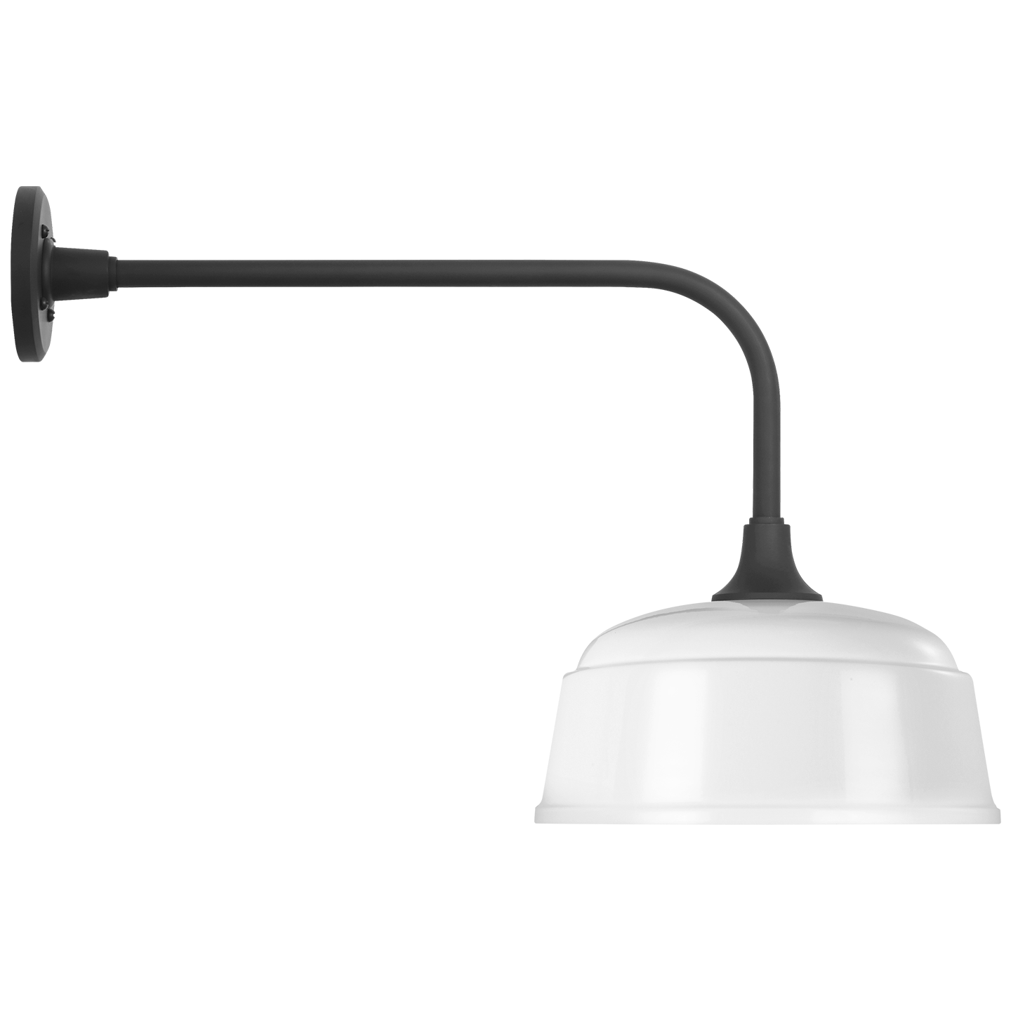 Academy 20" Rex Barn Light | Matte Black | 12.5 | 12.5" White Rockhouse Shade