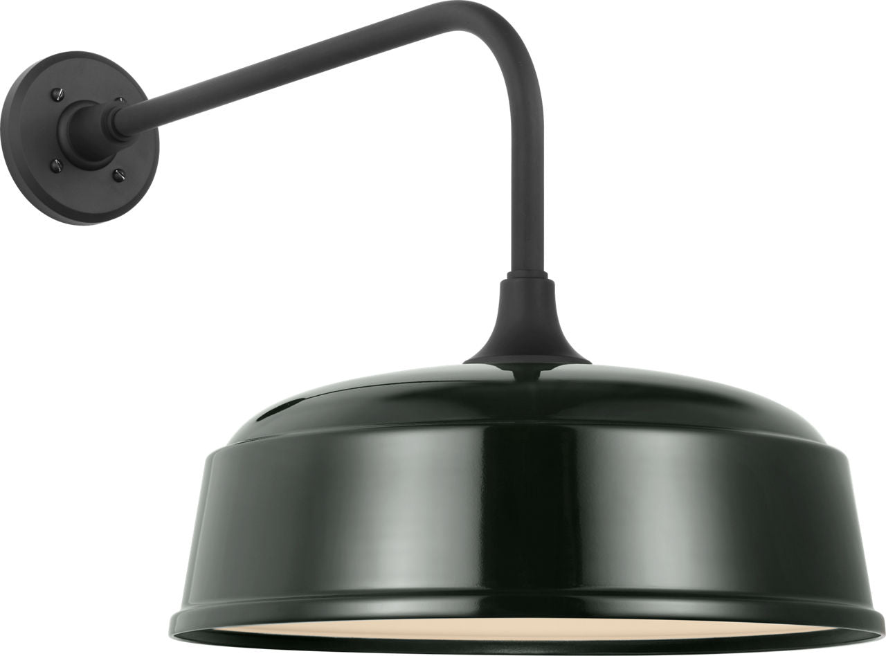 Academy 20" Rex Barn Light | Matte Black | 16 | 16" Green Rockhouse Shade
