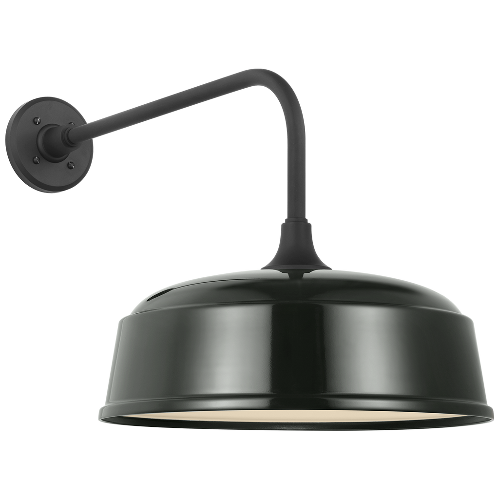 Academy 20" Rex Barn Light | Matte Black | 16 | 16" Green Rockhouse Shade