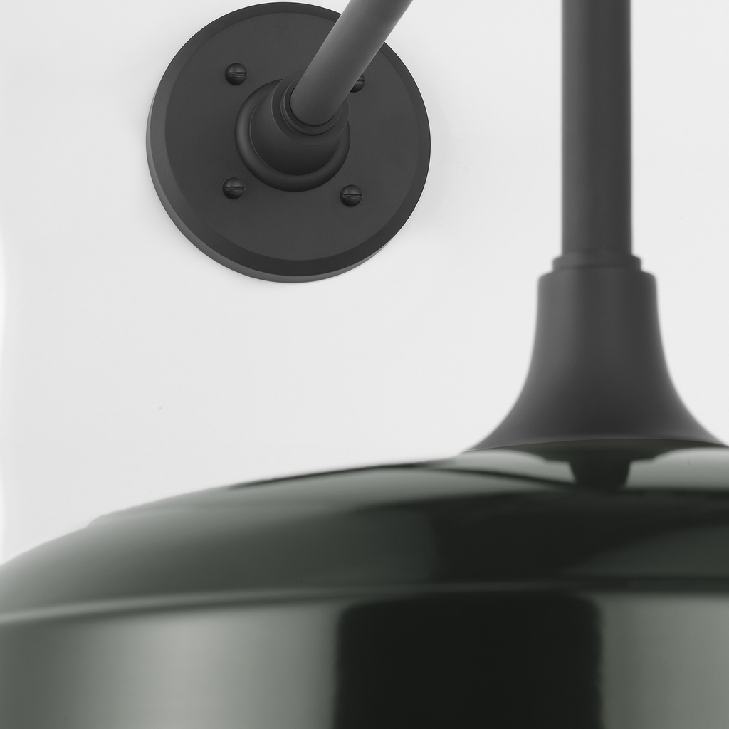Academy 20" Rex Barn Light | Matte Black | 16 | 16" Green Rockhouse Shade