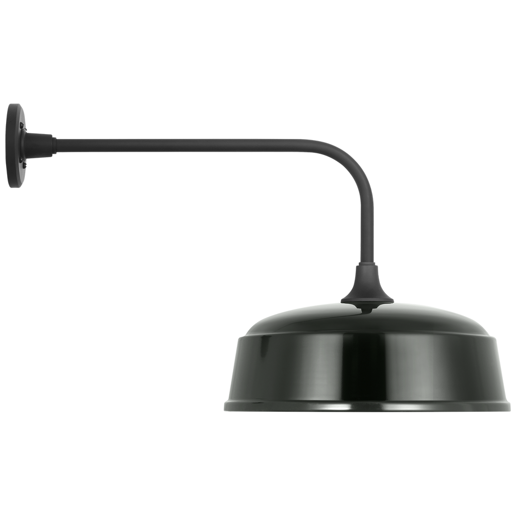 Academy 20" Rex Barn Light | Matte Black | 16 | 16" Green Rockhouse Shade