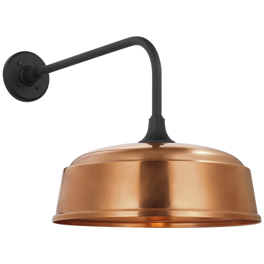 Academy 20" Rex Barn Light | Matte Black | 16 | 16" Soft Copper Rockhouse Shade