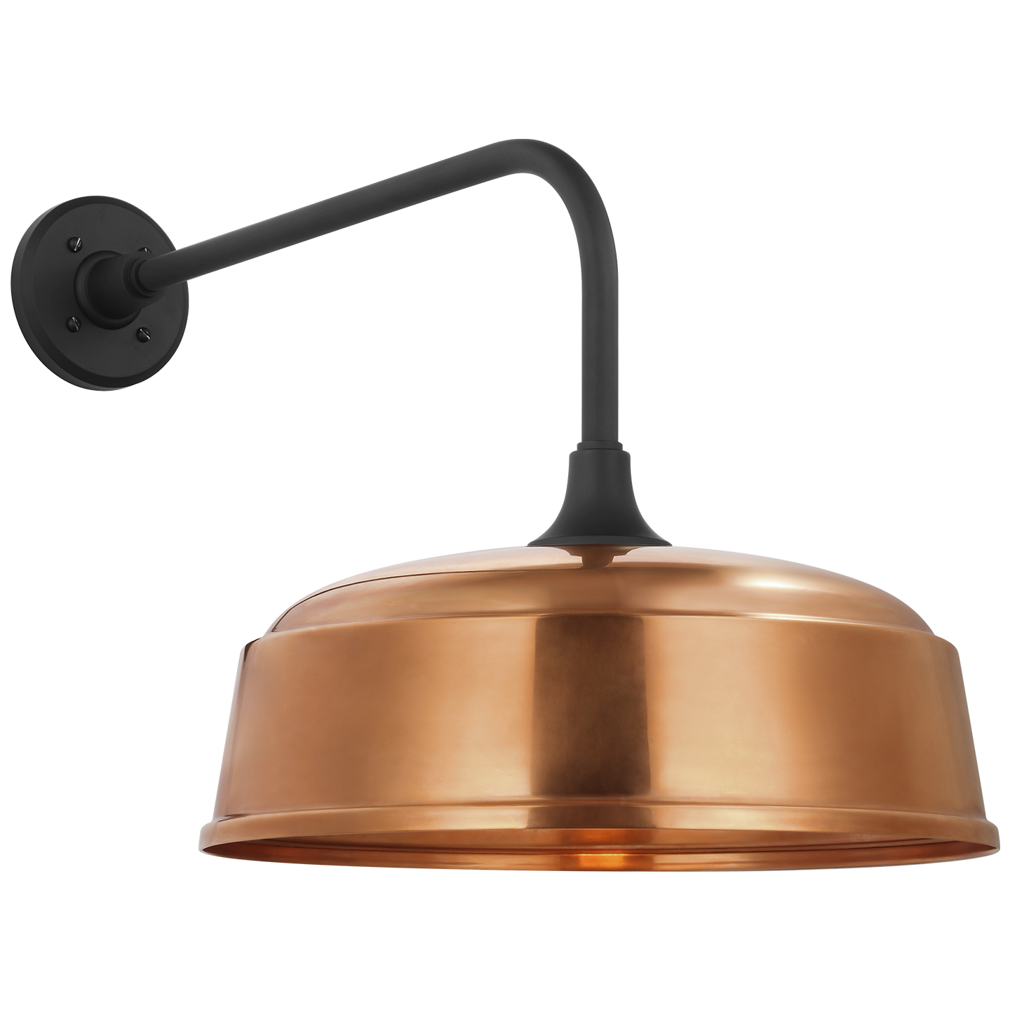 Academy 20" Rex Barn Light | Matte Black | 16 | 16" Soft Copper Rockhouse Shade