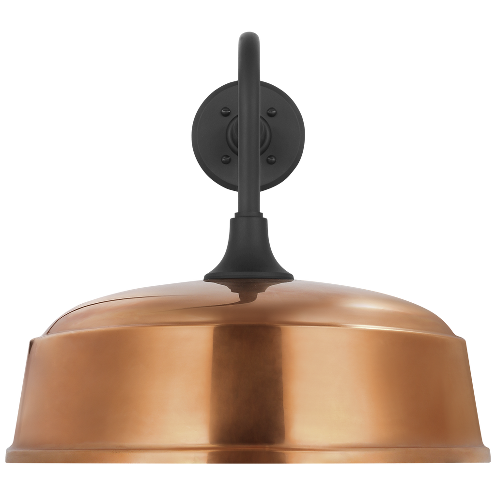 Academy 20" Rex Barn Light | Matte Black | 16 | 16" Soft Copper Rockhouse Shade