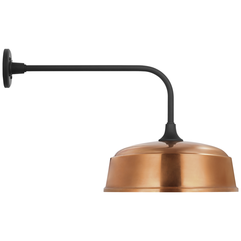 Academy 20" Rex Barn Light | Matte Black | 16 | 16" Soft Copper Rockhouse Shade