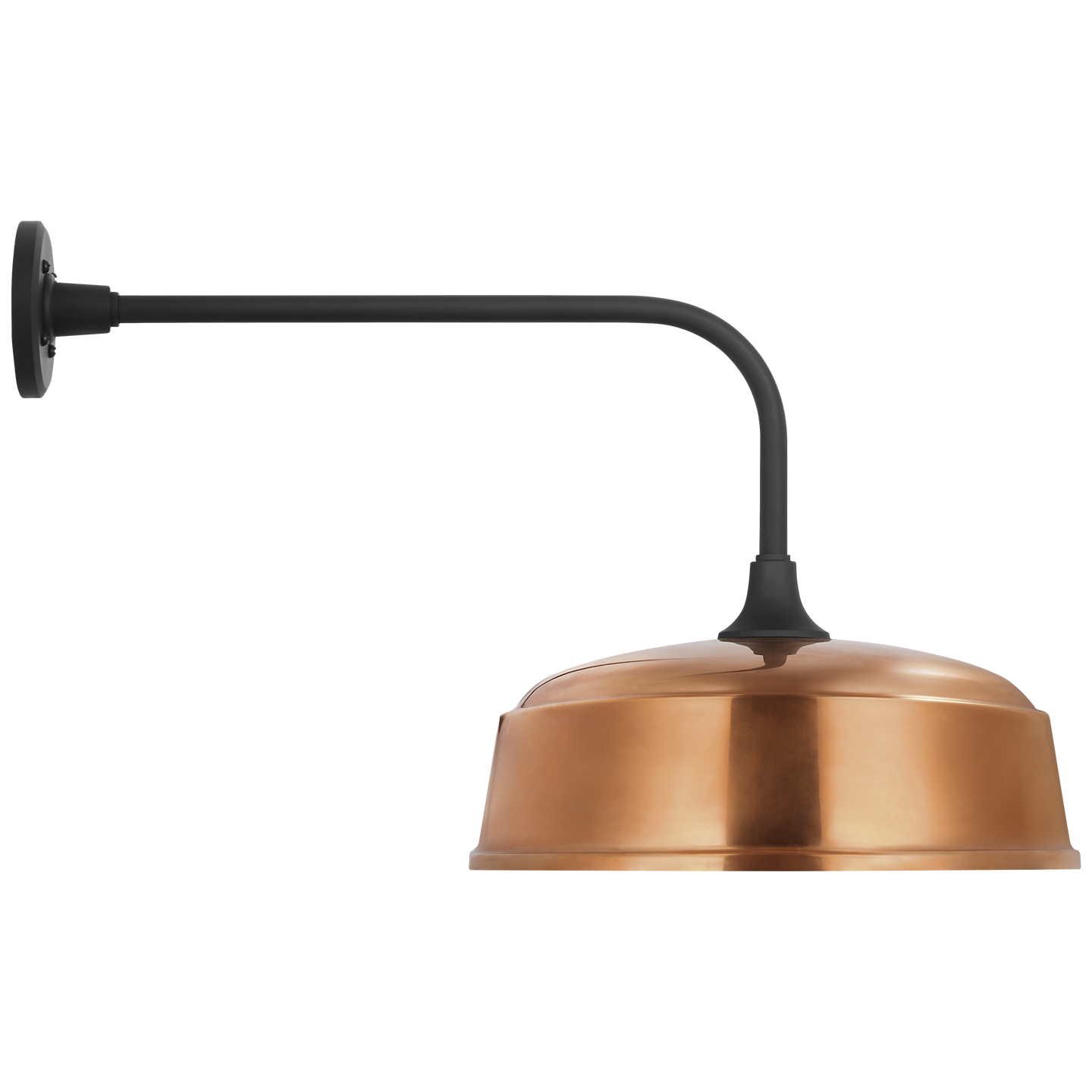 Academy 20" Rex Barn Light | Matte Black | 16 | 16" Soft Copper Rockhouse Shade