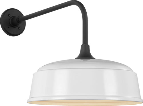 Academy 20" Rex Barn Light | Matte Black | 16 | 16" White Rockhouse Shade