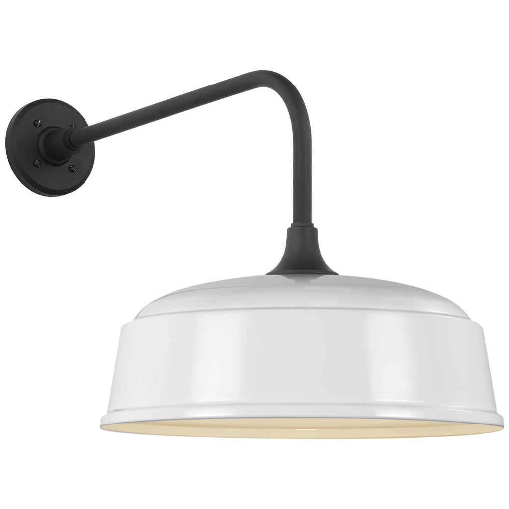 Academy 20" Rex Barn Light | Matte Black | 16 | 16" White Rockhouse Shade