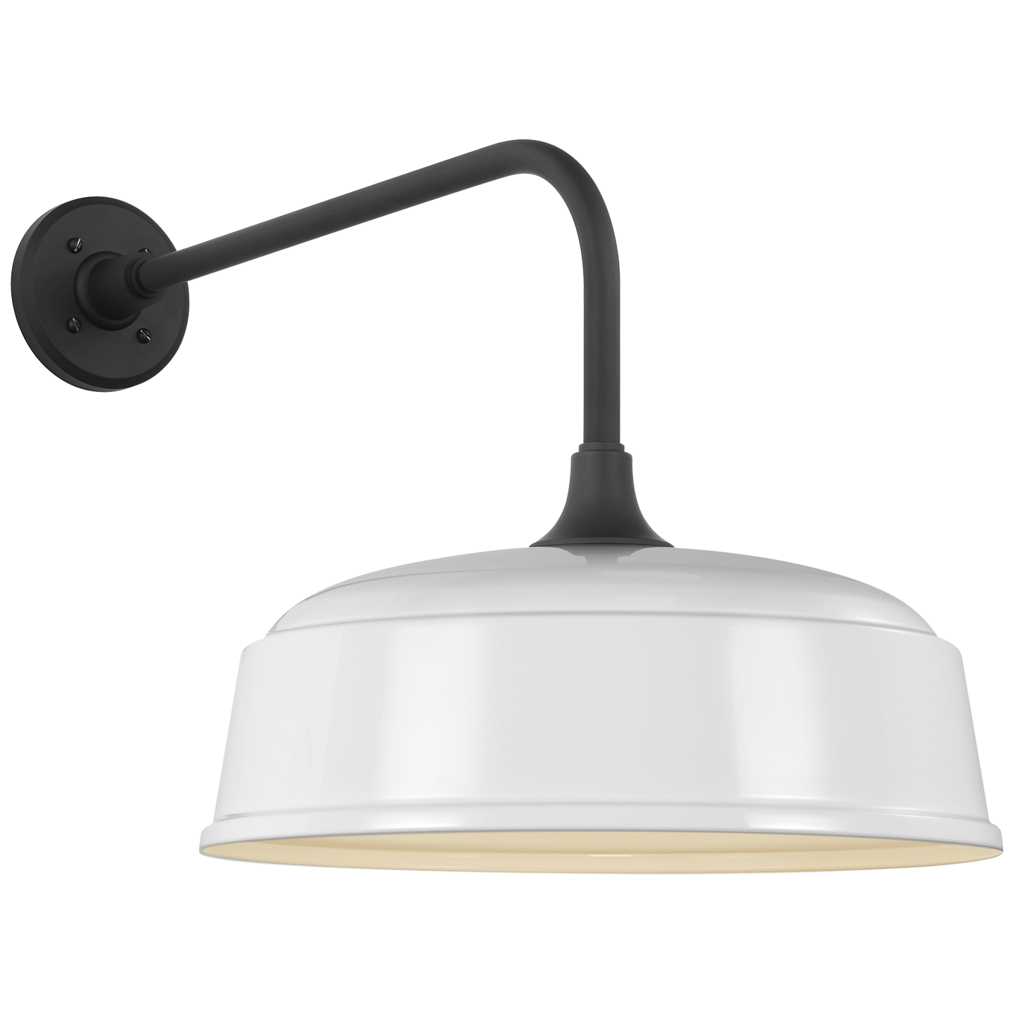 Academy 20" Rex Barn Light | Matte Black | 16 | 16" White Rockhouse Shade