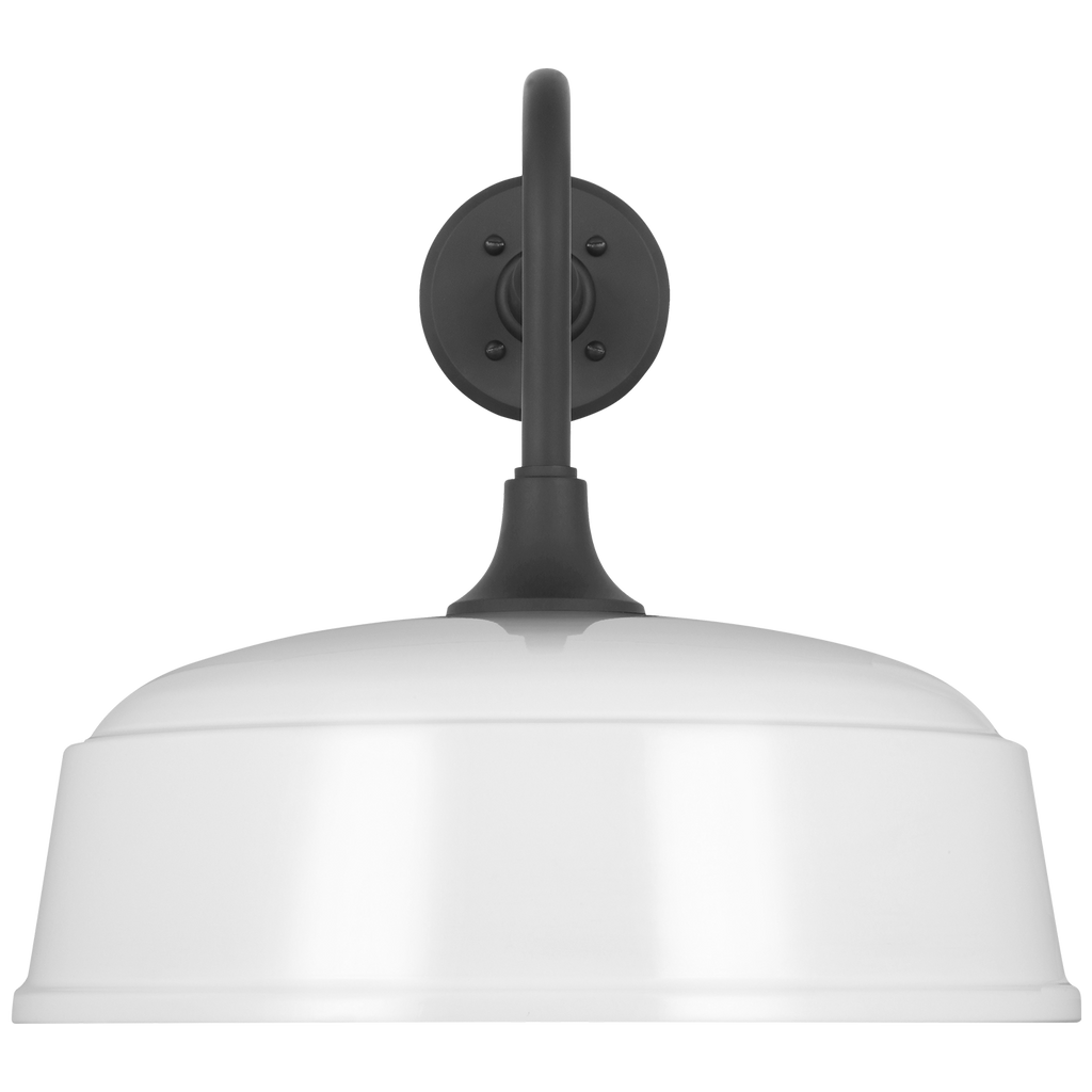 Academy 20" Rex Barn Light | Matte Black | 16 | 16" White Rockhouse Shade