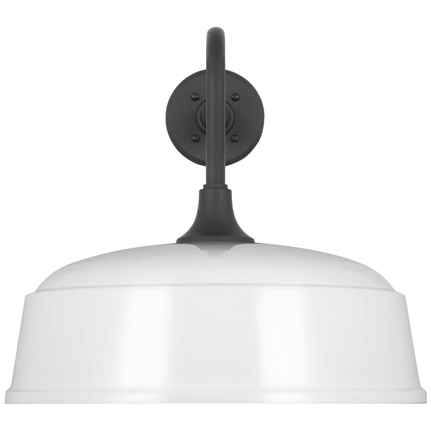 Academy 20" Rex Barn Light | Matte Black | 16 | 16" White Rockhouse Shade
