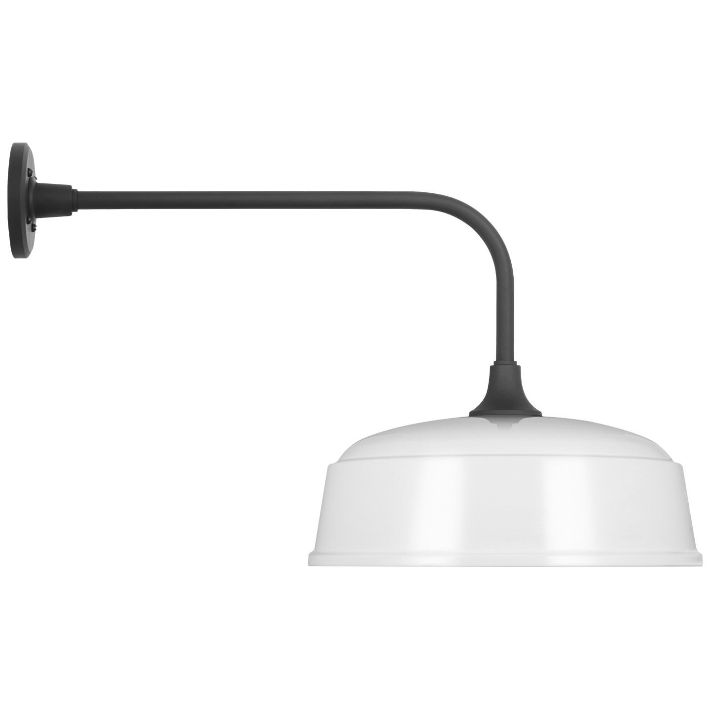 Academy 20" Rex Barn Light | Matte Black | 16 | 16" White Rockhouse Shade