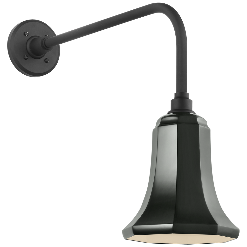 Academy 20" Rex Barn Light | Matte Black | 7.5 | 7.5" Green Savannah Shade