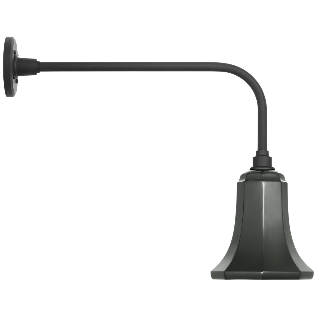 Academy 20" Rex Barn Light | Matte Black | 7.5 | 7.5" Green Savannah Shade