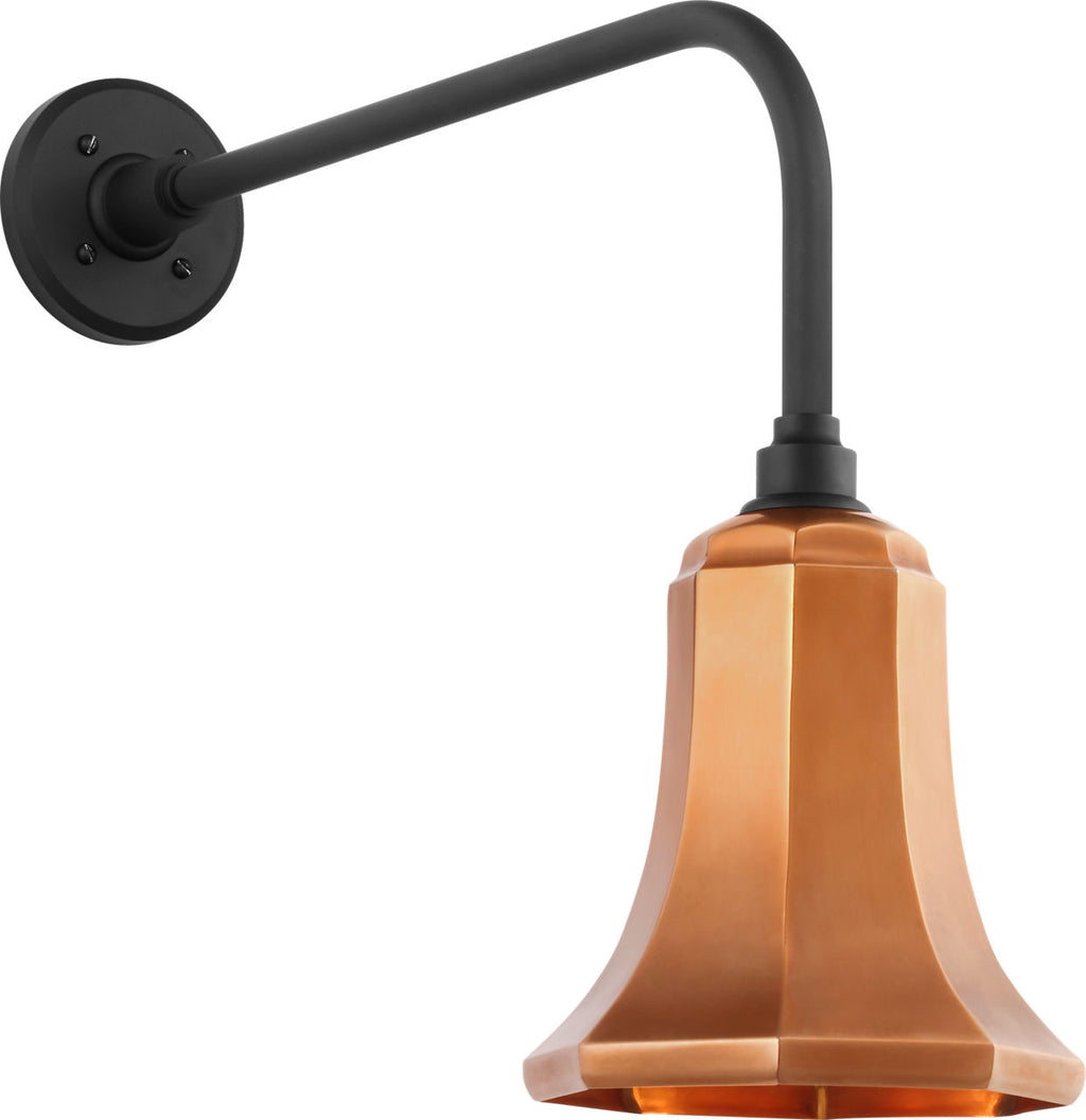 Academy 20" Rex Barn Light | Matte Black | 7.5 | 7.5" Soft Copper Savannah Shade