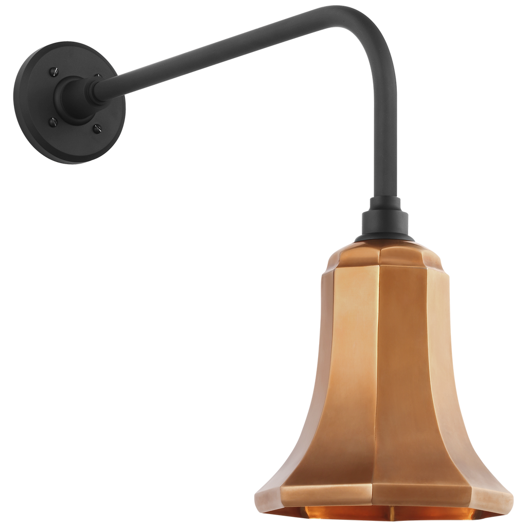 Academy 20" Rex Barn Light | Matte Black | 7.5 | 7.5" Soft Copper Savannah Shade