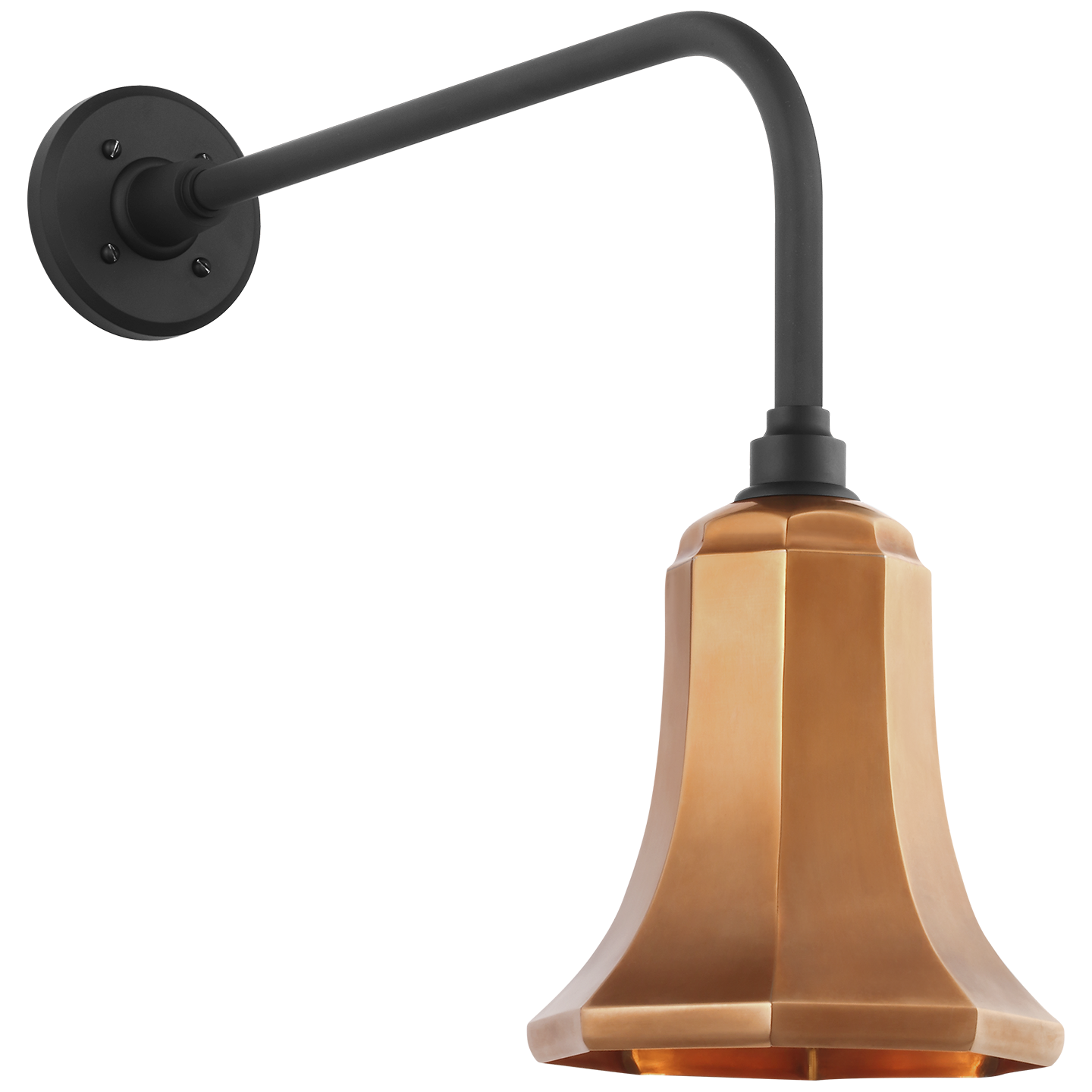 Academy 20" Rex Barn Light | Matte Black | 7.5 | 7.5" Soft Copper Savannah Shade