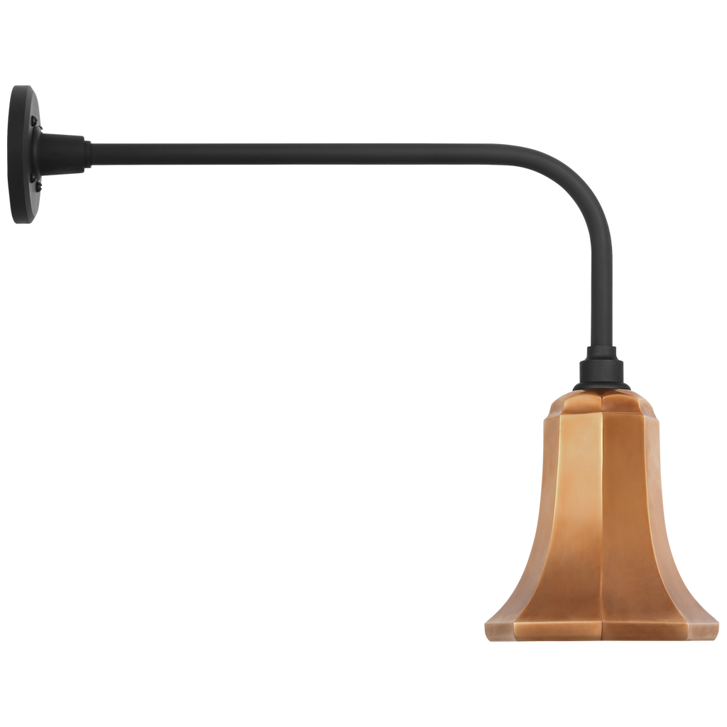 Academy 20" Rex Barn Light | Matte Black | 7.5 | 7.5" Soft Copper Savannah Shade