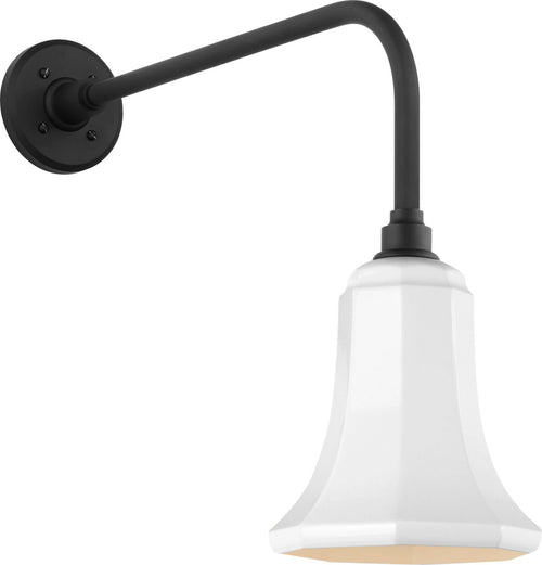 Academy 20" Rex Barn Light | Matte Black | 7.5 | 7.5" White Savannah Shade