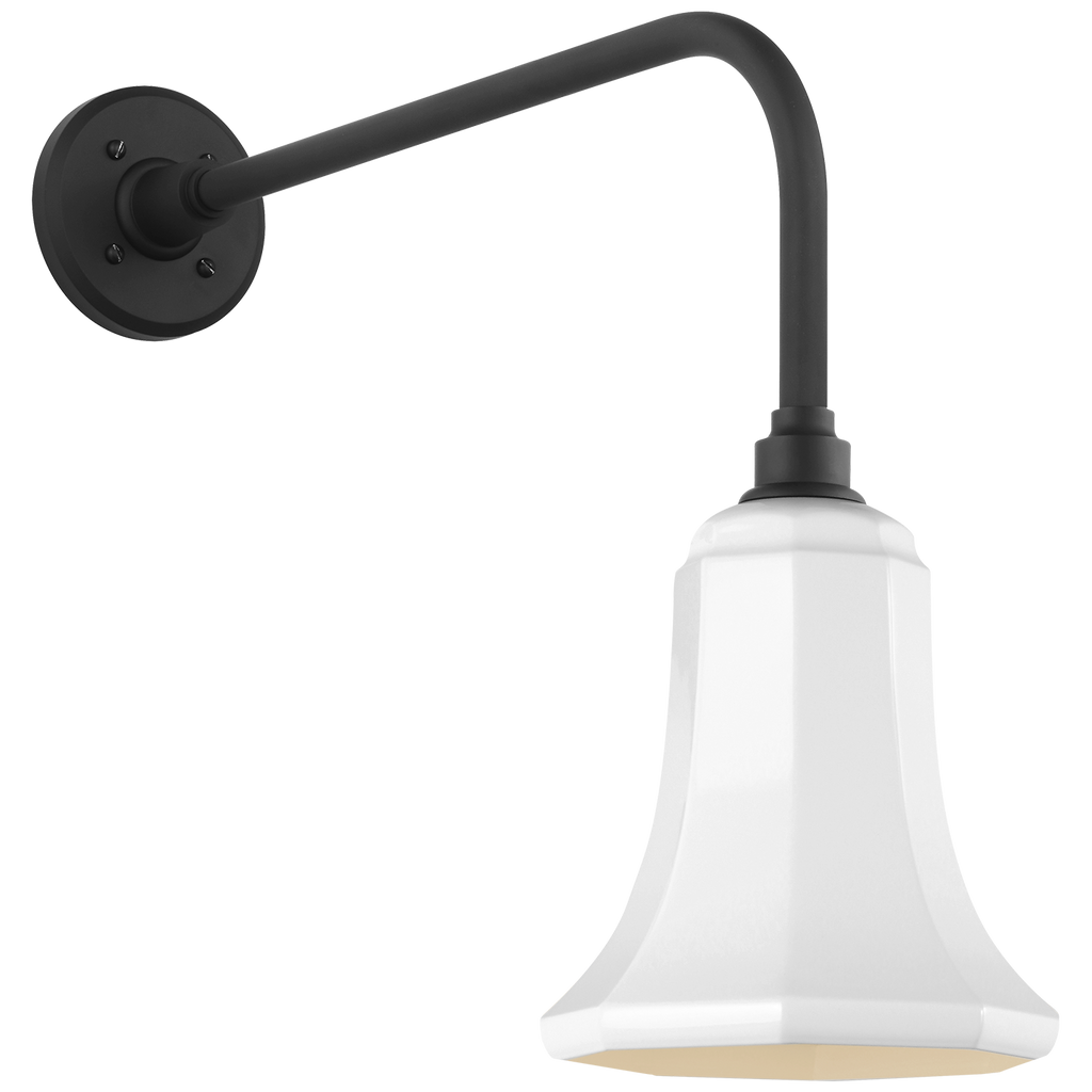 Academy 20" Rex Barn Light | Matte Black | 7.5 | 7.5" White Savannah Shade