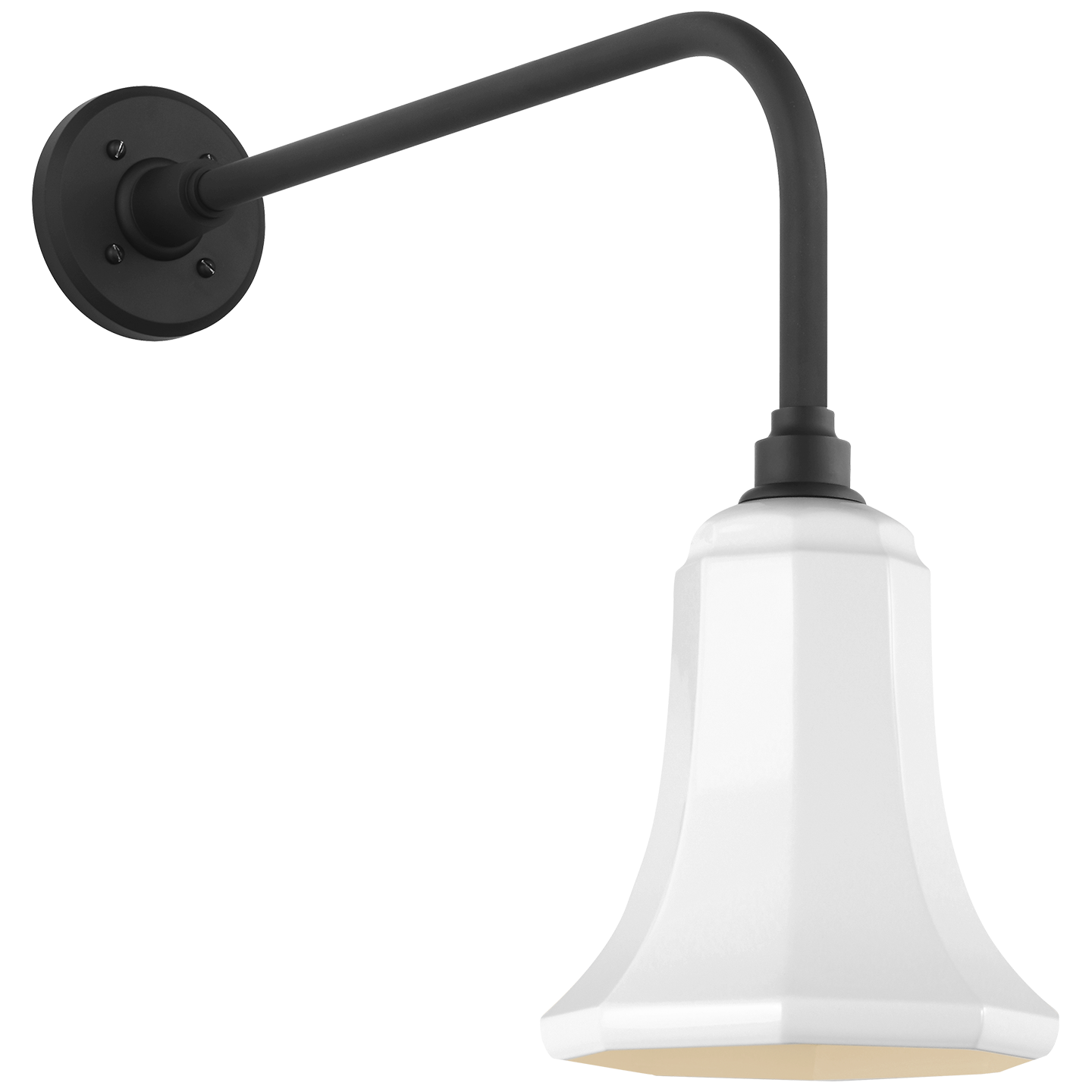 Academy 20" Rex Barn Light | Matte Black | 7.5 | 7.5" White Savannah Shade