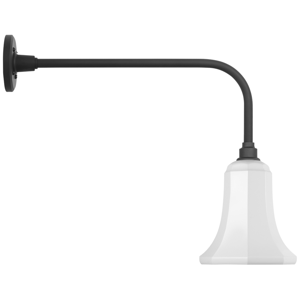 Academy 20" Rex Barn Light | Matte Black | 7.5 | 7.5" White Savannah Shade