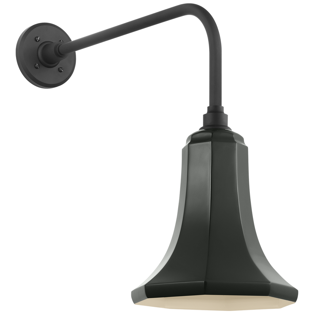Academy 20" Rex Barn Light | Matte Black | 9.25 | 9.25" Green Savannah Shade