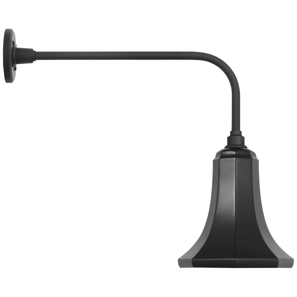 Academy 20" Rex Barn Light | Matte Black | 9.25 | 9.25" Green Savannah Shade