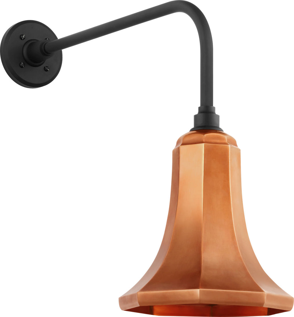 Academy 20" Rex Barn Light | Matte Black | 9.25 | 9.25" Soft Copper Savannah Shade