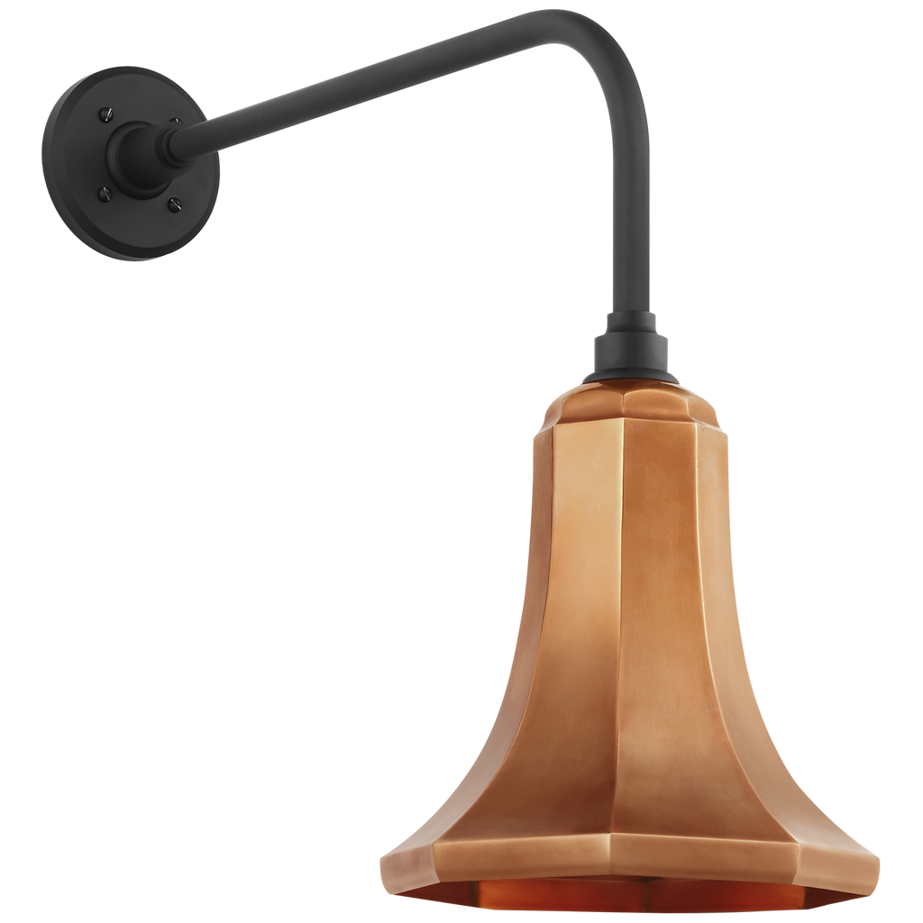 Academy 20" Rex Barn Light | Matte Black | 9.25 | 9.25" Soft Copper Savannah Shade