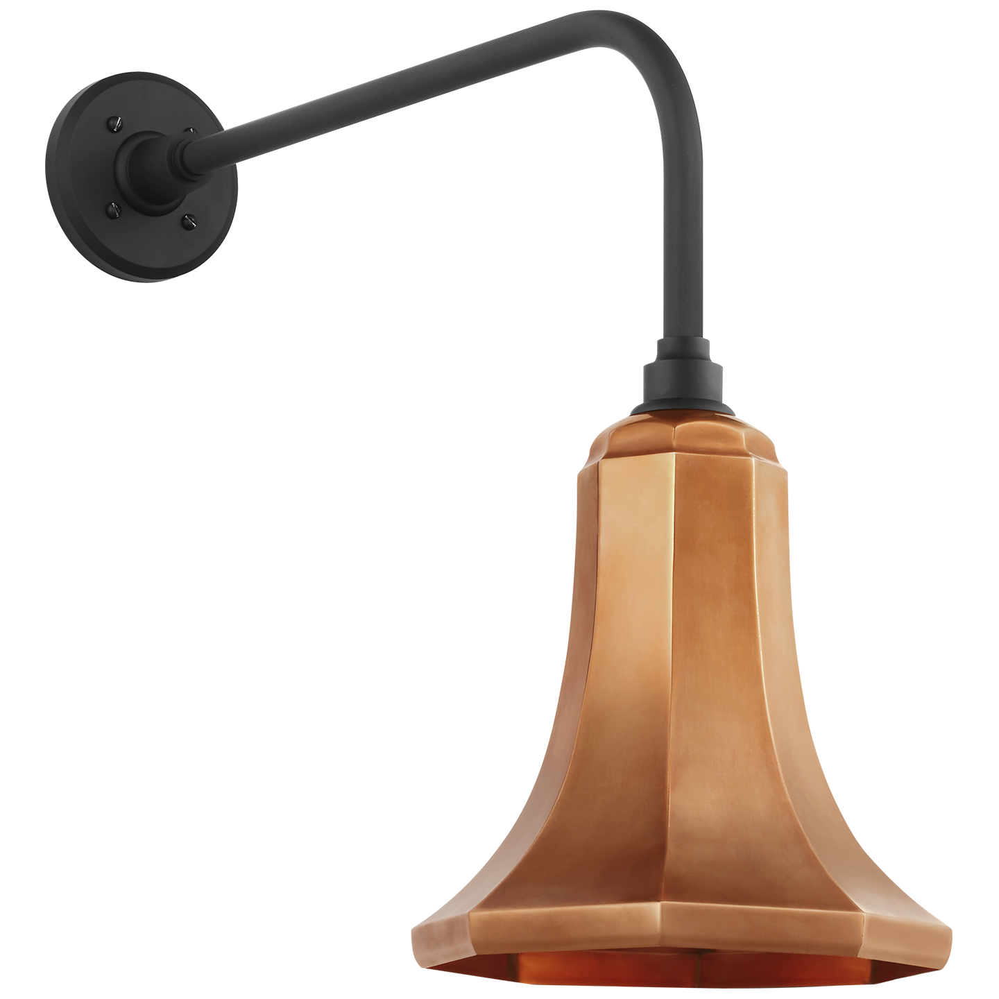 Academy 20" Rex Barn Light | Matte Black | 9.25 | 9.25" Soft Copper Savannah Shade
