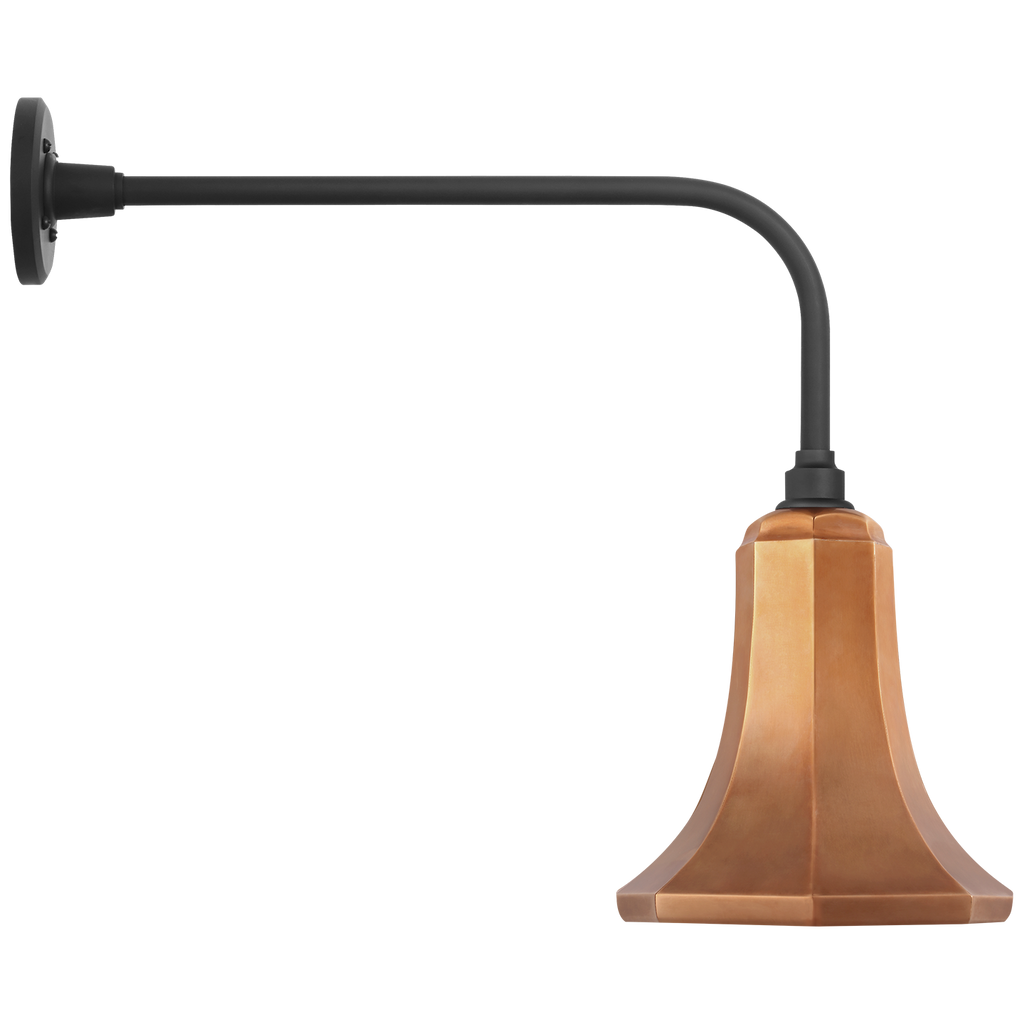 Academy 20" Rex Barn Light | Matte Black | 9.25 | 9.25" Soft Copper Savannah Shade